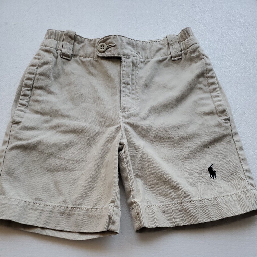 Polo Ralph Lauren Boy's Stretch Twill Shorts Basic Sand/Khaki Elastic Size 5? **